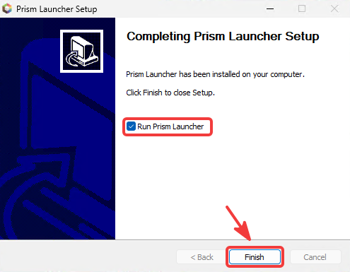 Completing Prism Launcher Setup