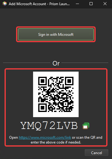 Microsoft sign-in options